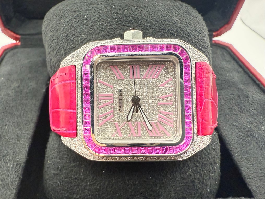 Cartier - Santos 100 Medium Custom Diamond - χωρίς τιμή ασφαλείας - 2878 - Unisex - 2020+ #3.2