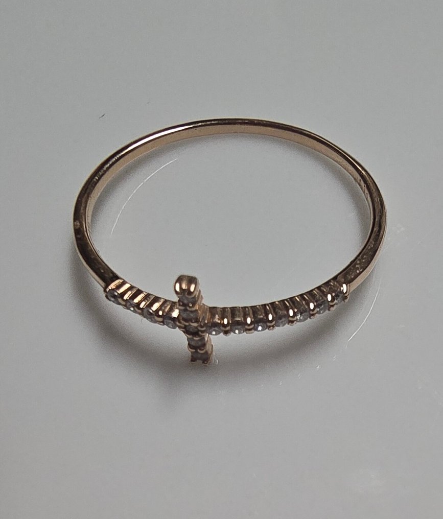 No reserve price - Statement ring - 18 kt. Rose gold Diamond (Natural coloured) #1.0