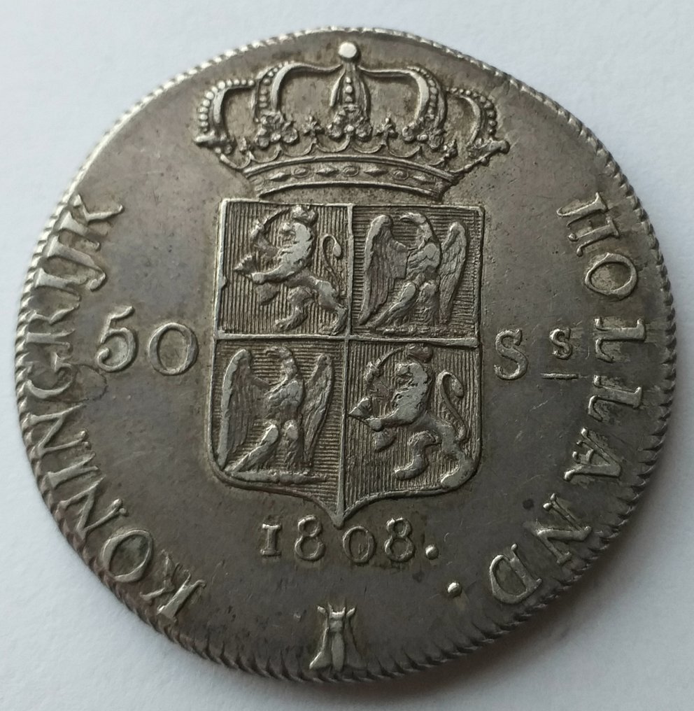 荷兰，拿破仑王国 50 Stuiver 1808 Lodewijk Napoleon #1.0