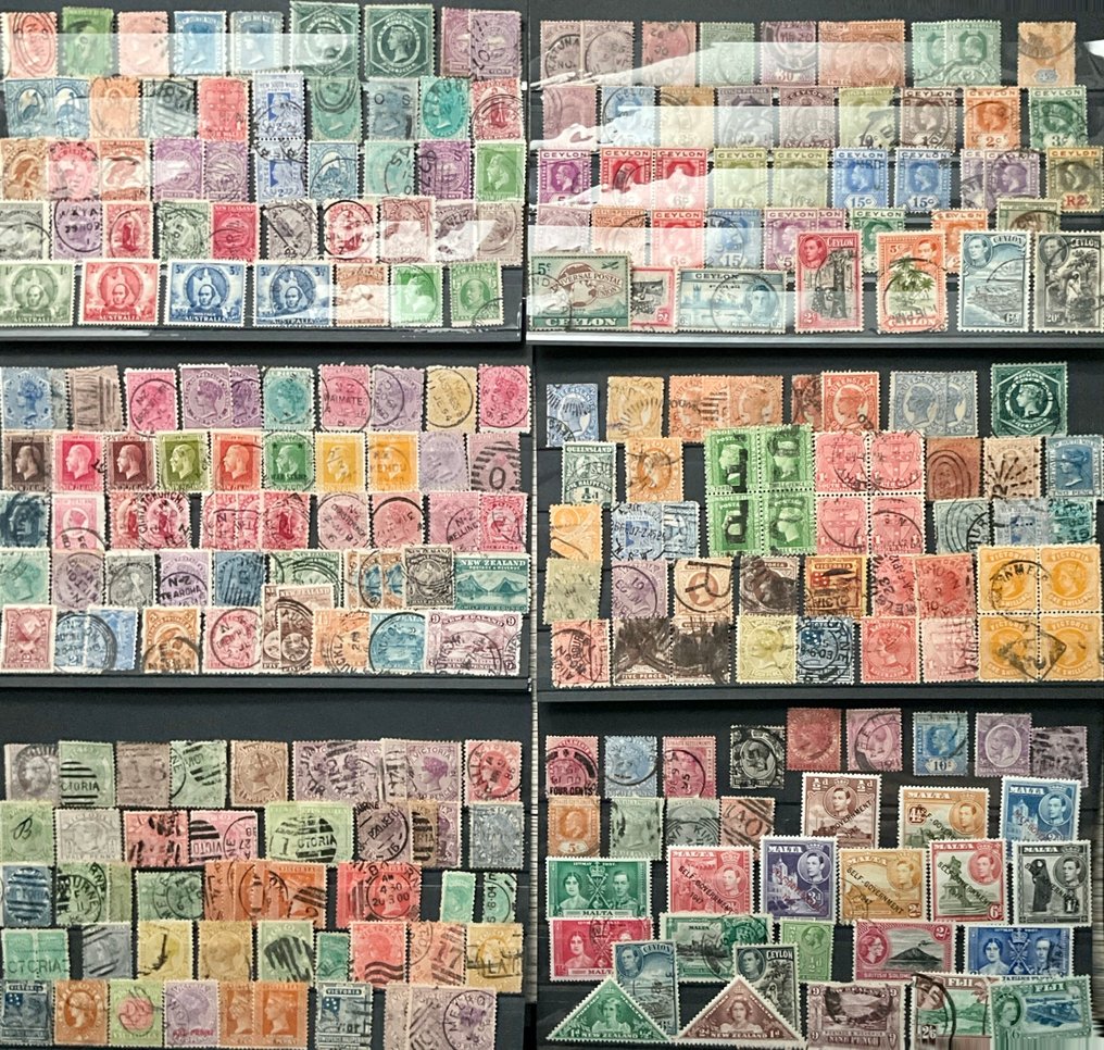 British Commonwealth 1863/1929 - Part in 6 flashcards, Barbados, Fiji, New South Wales, New Zealand, Australia, and others... - Michel #1.0