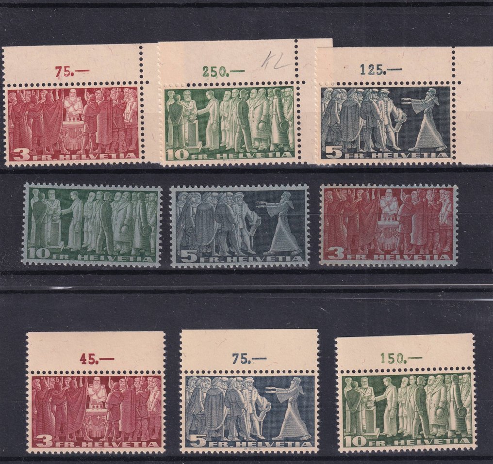 Schweiz 1938 - Historiske emner, Uafhængighedssymboler. 3 komplette serier #1.0
