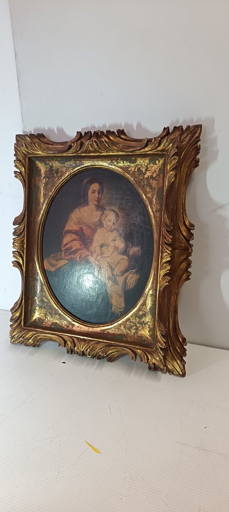 Frame - Gilt wood - Madonna with Child - 38 x 42 cm #4.3