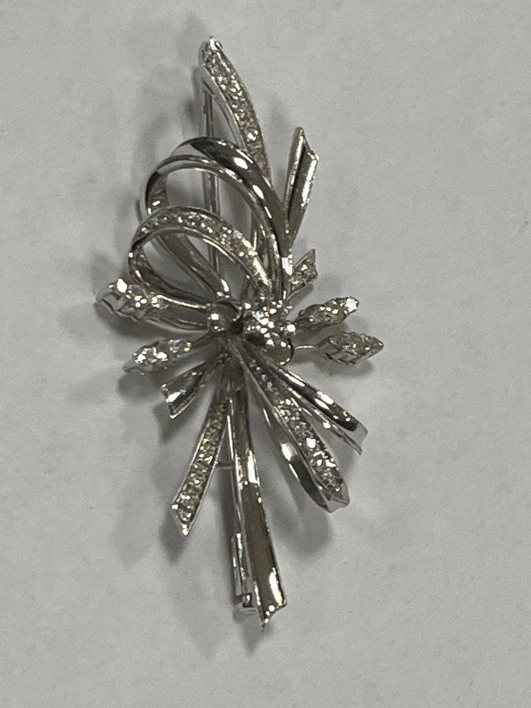 Καρφίτσα - 18 καράτια Λευκός χρυσός -  0.80ct. tw. Διαμάντι (Φυσικό)  - Διαμάντι - 18 καράτια #1.0