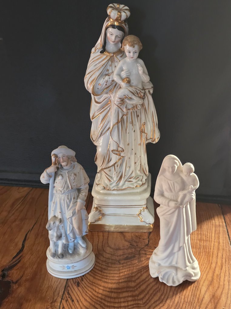 Set of 3 religious statuettes (3) - Porcelain - 1950-1960 #1.0