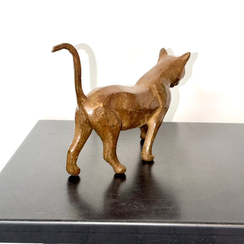 Abdoulaye Derme - Γλυπτό, Chat - 14 cm - Πατιναρισμένος μπρούτζος #4.3