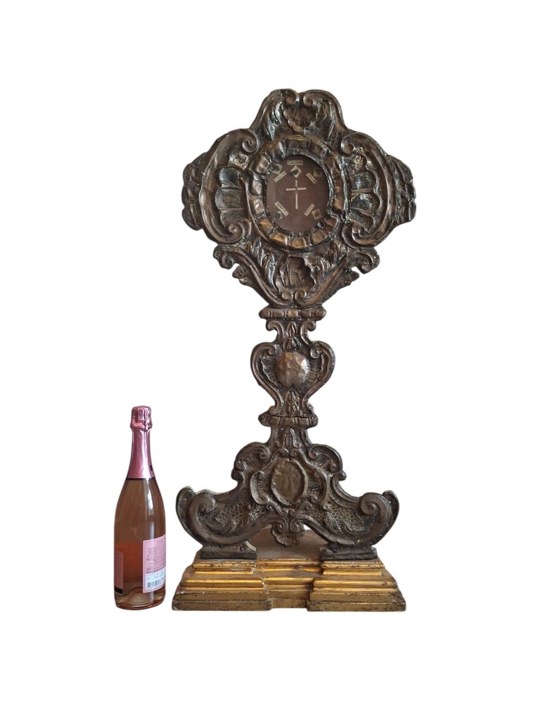 古董 聖物匣 - 木, 黃銅 - 1750-1800 - 我们主耶稣基督的圣十字架 + 5件使徒圣物  #2.1