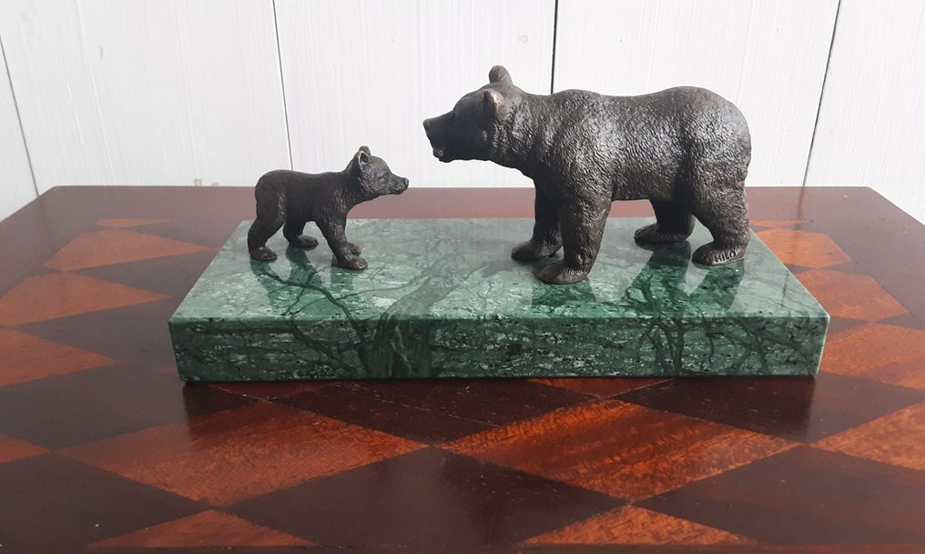 Estatua, Onbekend - 8.5 cm - brons marmer #2.1