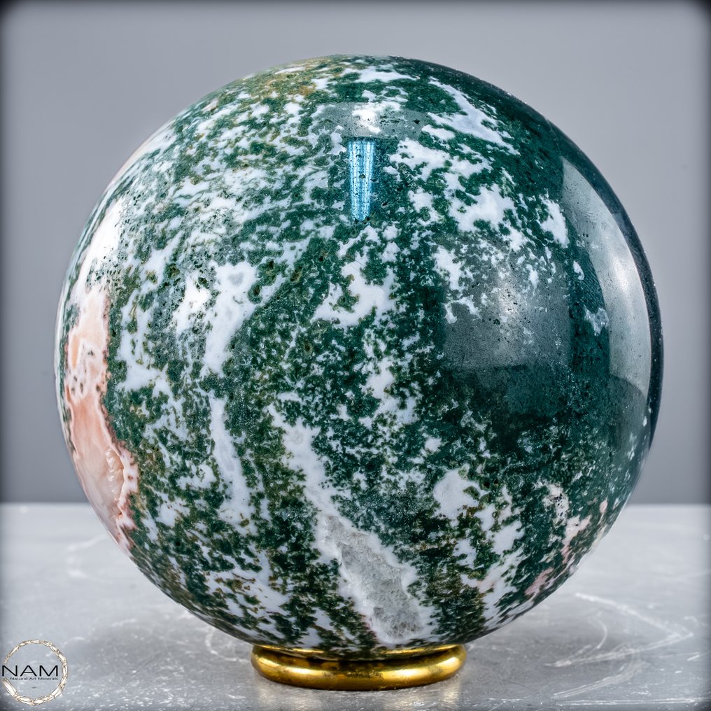 Musgo artístico natural raro - Ágata Sphere, Brasil- 2058.61 g #4.3