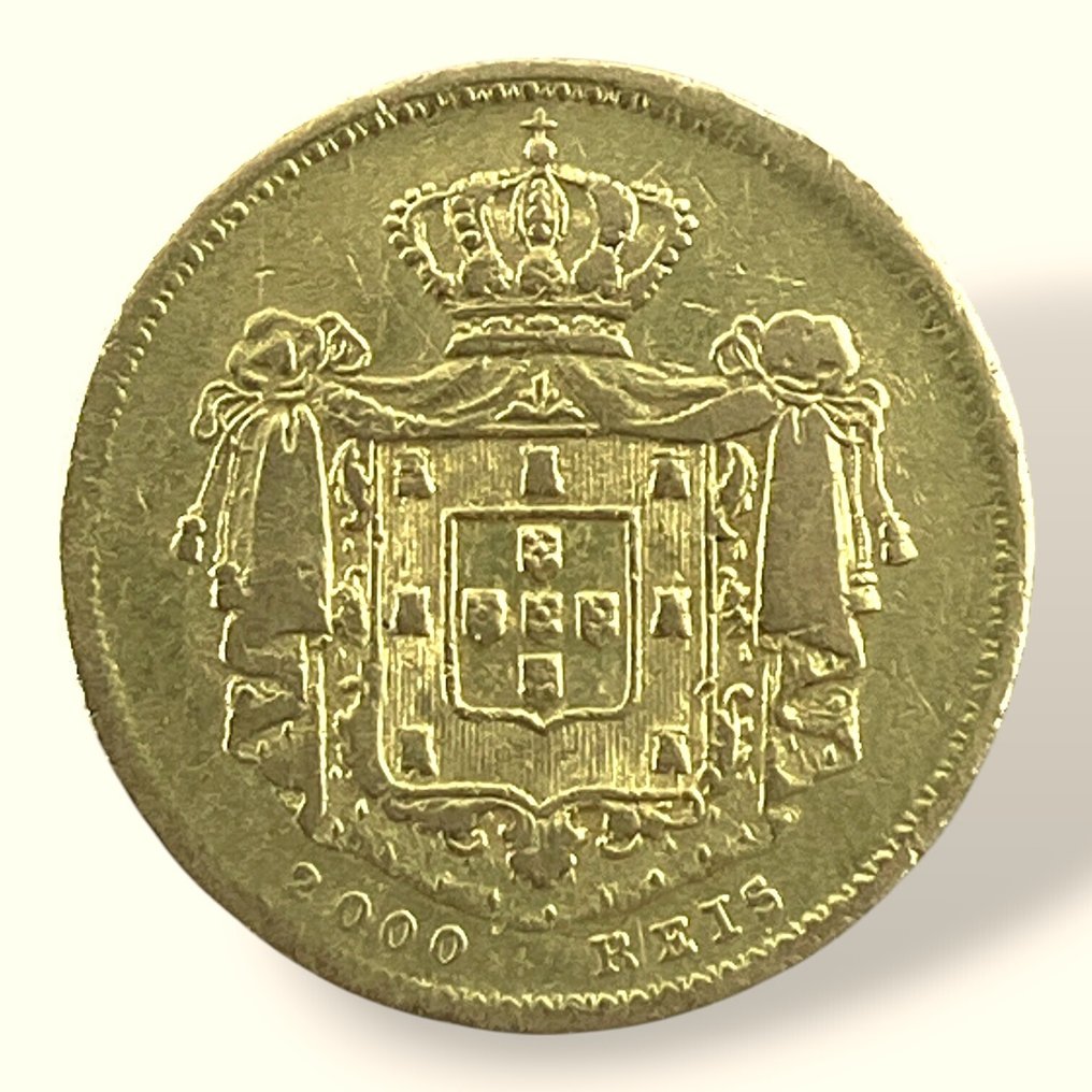 Portugal. D. Pedro V (1853-1861). 2000 Reis (Ouro) 1856 #1.0