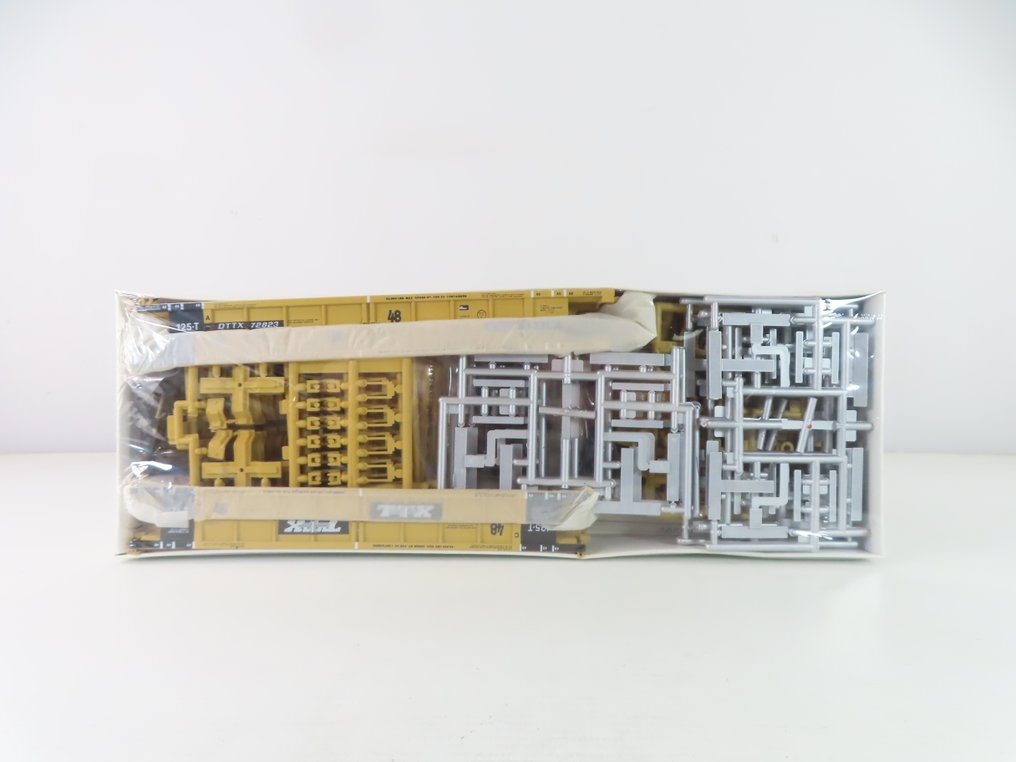 Walthers H0 - 932-3975 - Model train freight wagon set (1) - Five-piece, four-axle low-floor wagons for transporting containers and construction kits. - Privaat, TTX #1.0