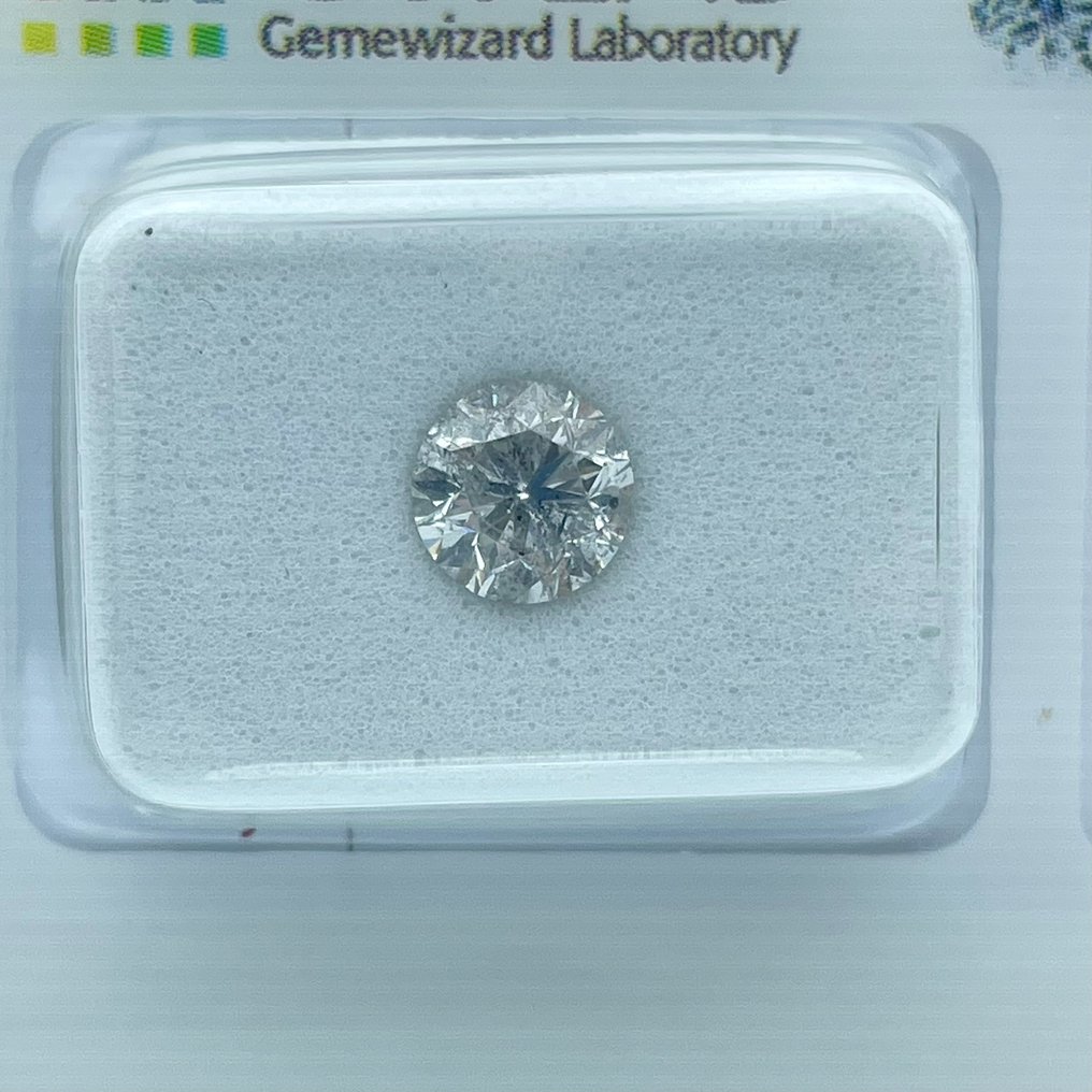 χωρίς τιμή ασφαλείας - 1 pcs Διαμάντι (Φυσικό) - 0.89 ct - Στρογγυλό - G - I1 - Gemewizard Gemological Laboratory (GWLab) #1.0