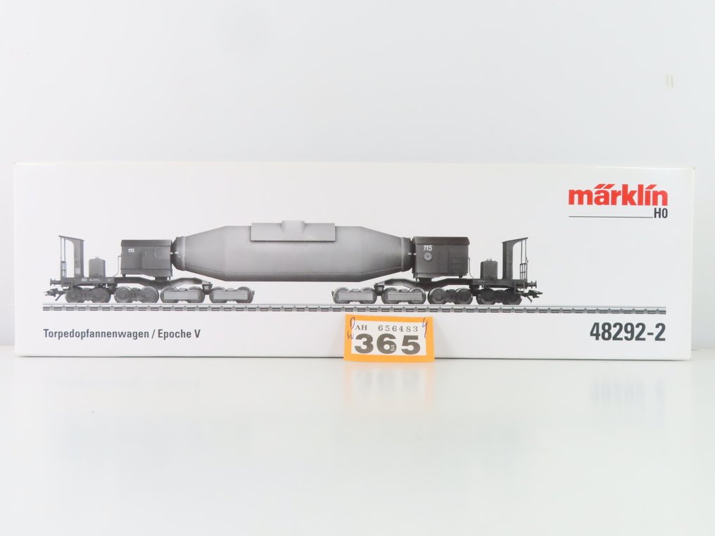 Märklin H0 - uit set 48292 - Machetă tren transport marfă (1) - 16-șasiu 'Torpedowagen' pentru transportul oțelului topit - DB #2.1