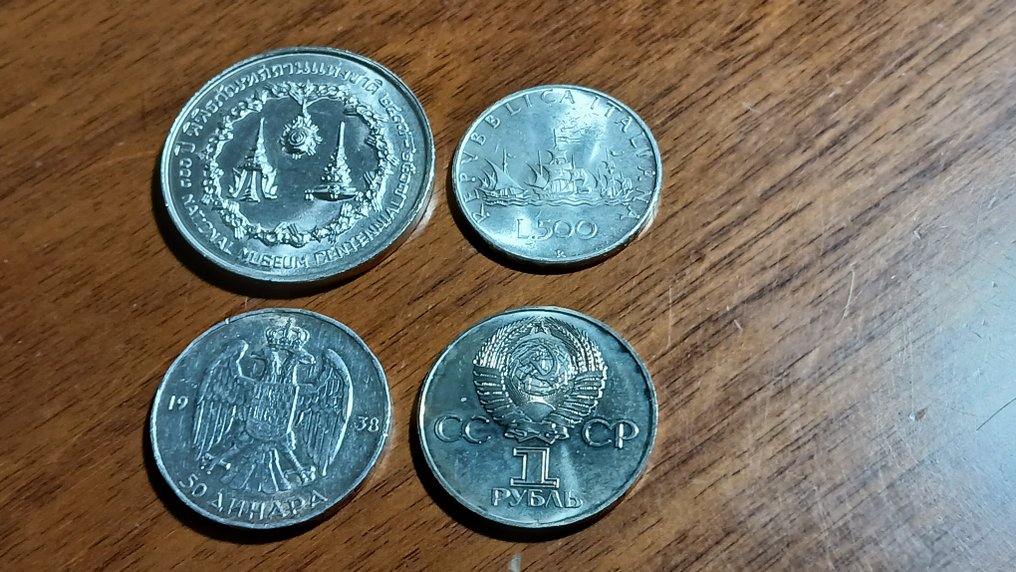 Ταϊλάνδη, Ιταλία, Γιουγκοσλαβία, Ρωσία. Lot 4 Monete  (χωρίς τιμή ασφαλείας) #2.1