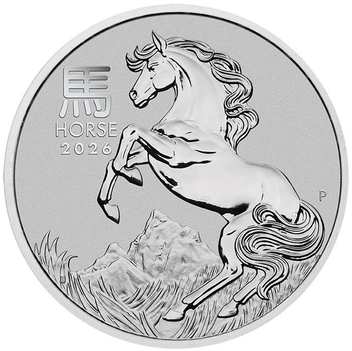 1 Troy Ounce - Argento .999 - Lunar III Horse 2026 - 31,1 gram - fine Platinum #1.0