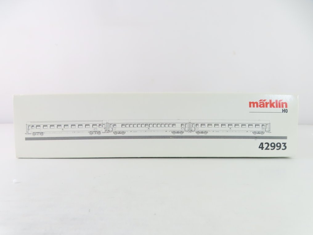 Märklin H0 - 42993 - Machetă tren transport călători (3) - Set de vagoane pentru persoane, format din trei piese, cu vagoane de tren rapid cu patru osii, tip - DB #4.3