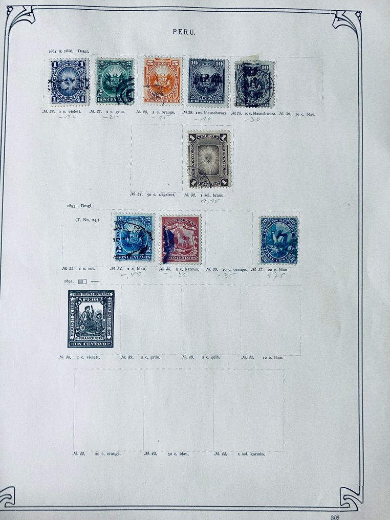 世界  - 收藏 / 调查者：世界在旧相册页上，包括南美洲及其他 #1.0