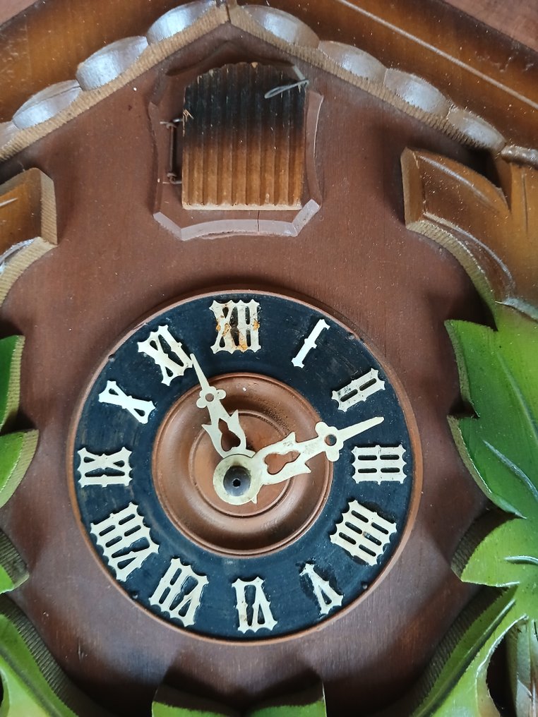 Orologio a cucù -   - Tiglio - 1950-1960 - Con uccellino colorato #4.3