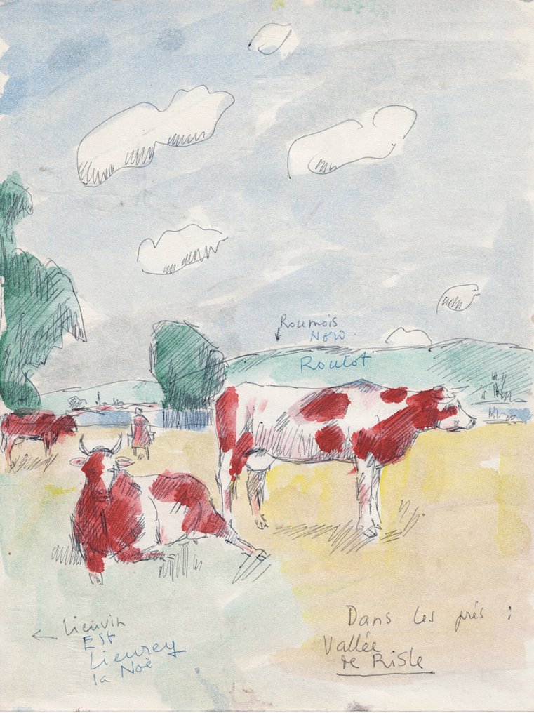 René Sautin (1881-1968) - La Fontaine Sainte Clotilde - Dans les près #4.3