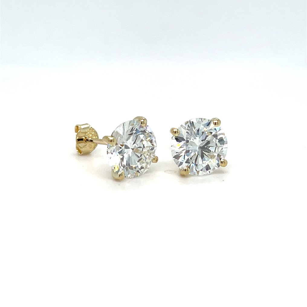 Zonder minimumprijs - Oorbellen - 14 karaat Geel goud - 1.42ct. tw. Diamant (Lab-grown) #3.2