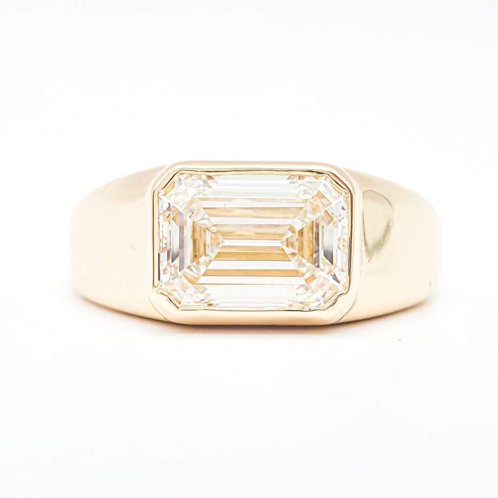 戒指 - 14K包金 黄金 -  3.08ct. tw. 钻石 (实验室培育) - E VS1 IGI #1.0