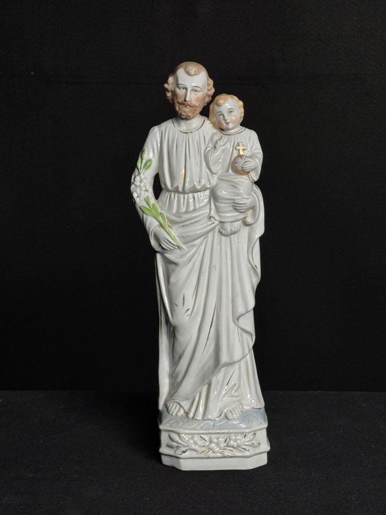 Γλυπτό, Saint Joseph with Child - 40 cm - Πορσελάνη - 1900 #1.0