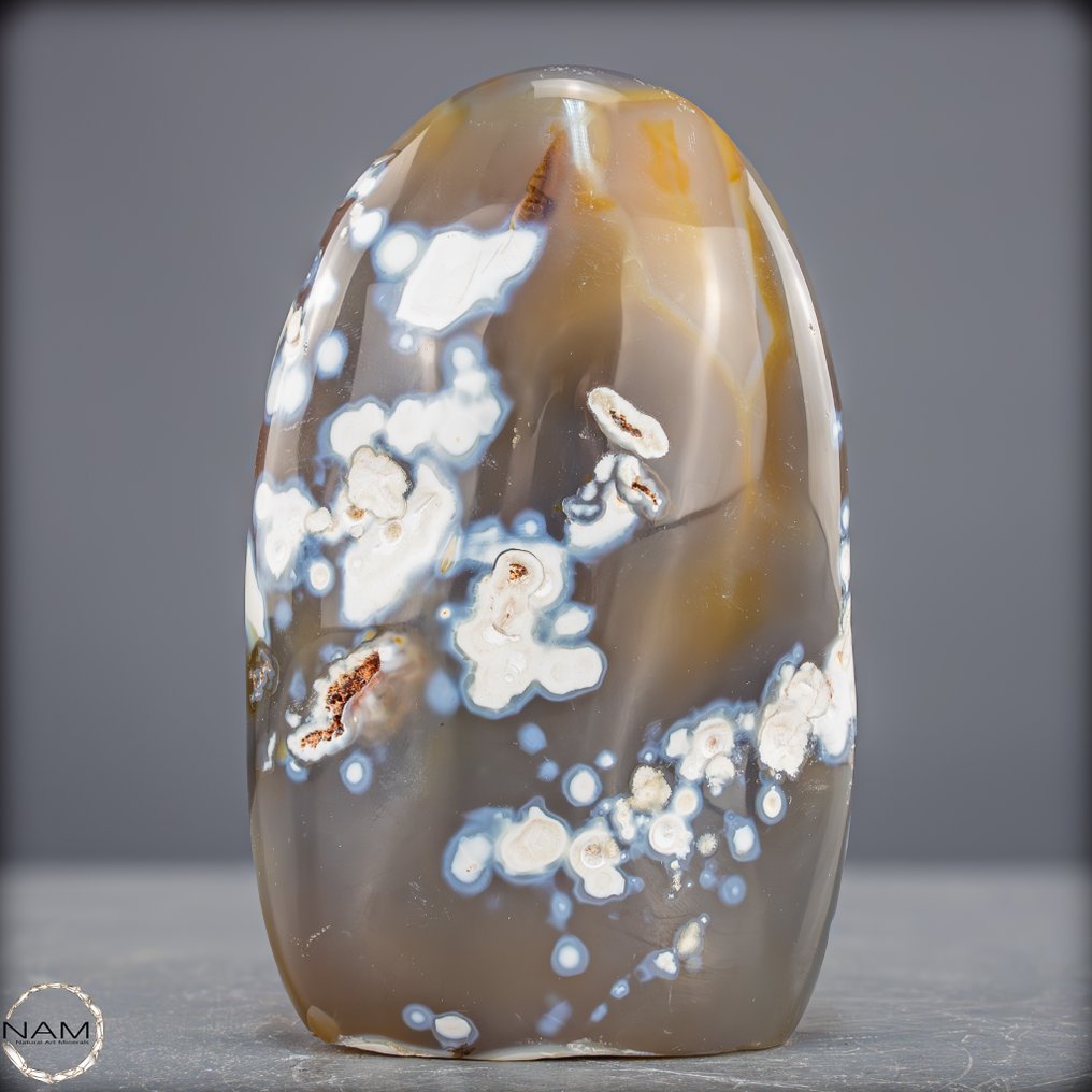 Φυσικό Όρκας Αχάτης ελεύθερου σχήματος. Δυναμική κομψότητα των ωκεανών- 1008.05 g #1.0