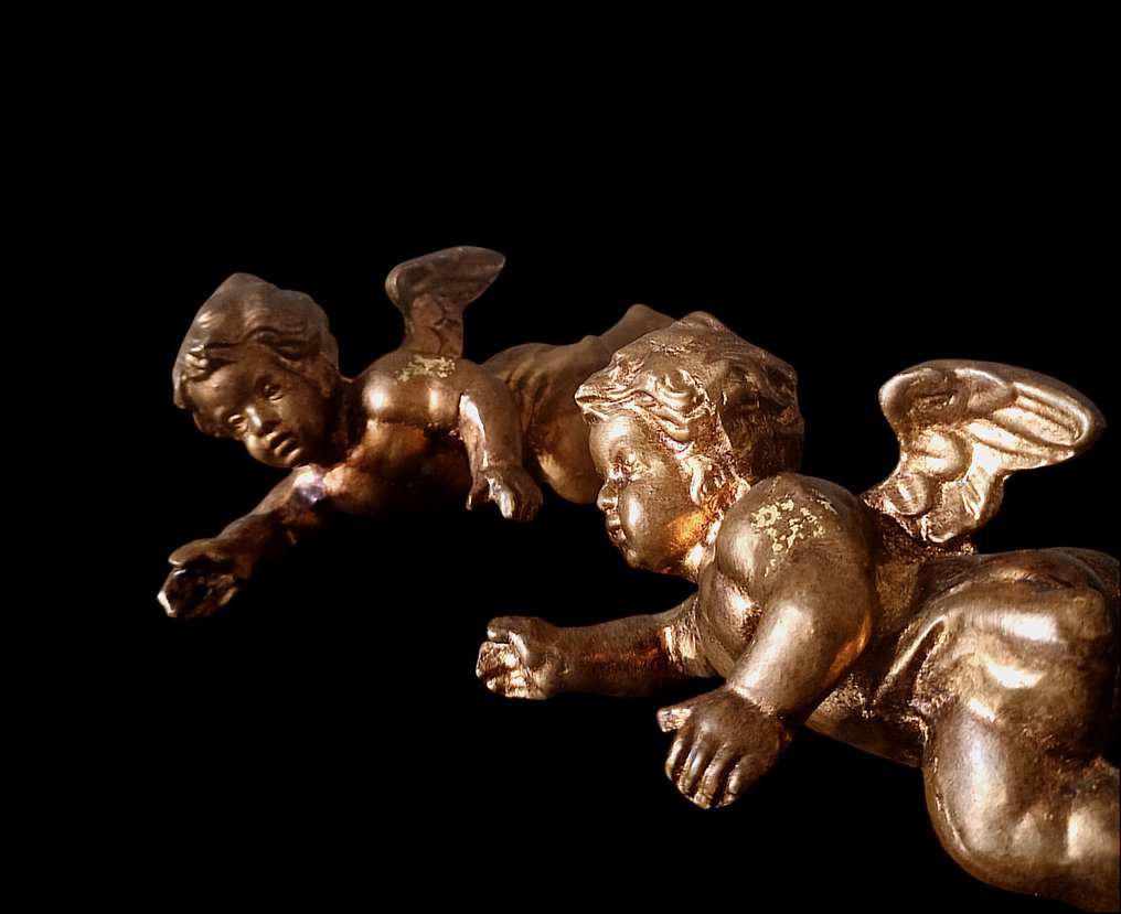 Γλυπτό, "Angeli in volo" - 1930 Ca - 20 cm - Ξύλο #1.0