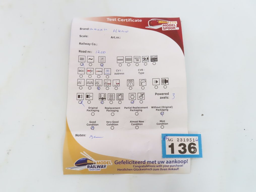 Märklin/Hamo H0轨 - 8361 - 电力机车 (1) - Serie 1200 - NS #4.3