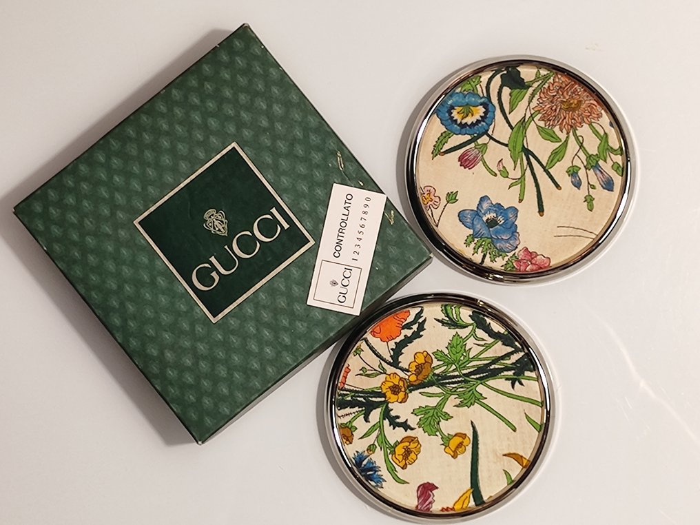 Gucci - Gucci - Untersetzer (2) - Silber, Textil - Untersetzer #1.0