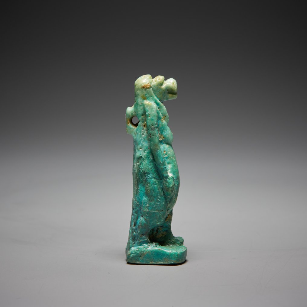 Αρχαία Αιγυπτιακή Faience Μενταγιόν Θοέρης. Ύστερη Περίοδος, 664 - 332 π.Χ. Ύψος 4,9 εκ. #3.2