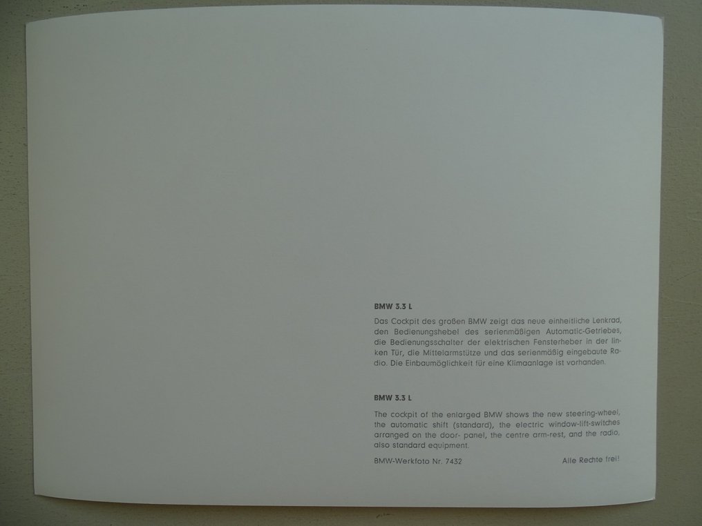 fotografii originale ale fabricii - BMW - 3.3 L Luxury saloon #4.3