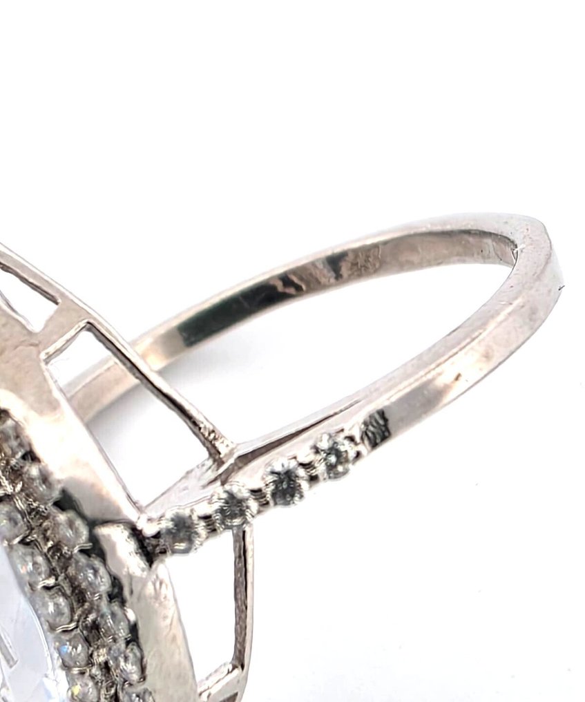 沒有保留價 - 戒指 - 18 克拉 白金 海藍寶石 - 鉆石 #3.2