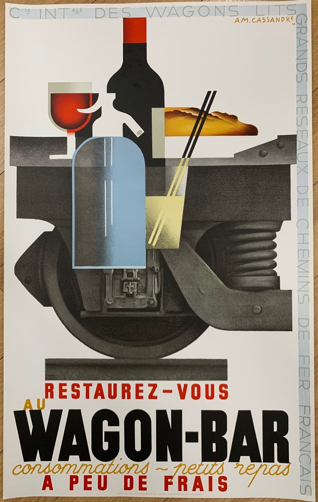 A.M. Cassandre - Restaurez-vous au Wagon-Bar - 1980‹erne #1.0