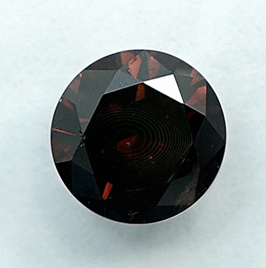 没有保留价 - 1 pcs 钻石 (天然色彩的) - 0.58 ct - 圆形 - Fancy dark 似橙色 棕色 - I2 内含二级 - 国际宝石研究院(IGI) - 干邑色 #1.0