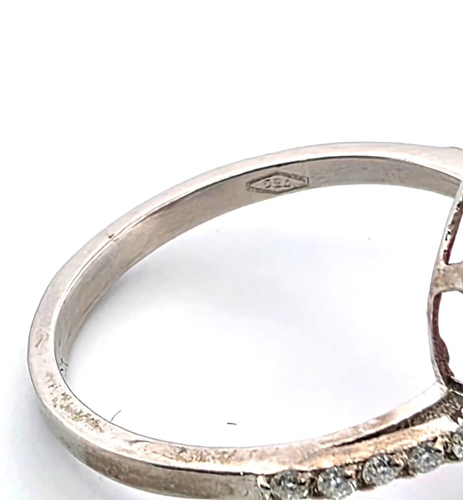 Ingen reservasjonspris - Ring - 18 karat Hvitt gull Smaragd - Diamant #4.3