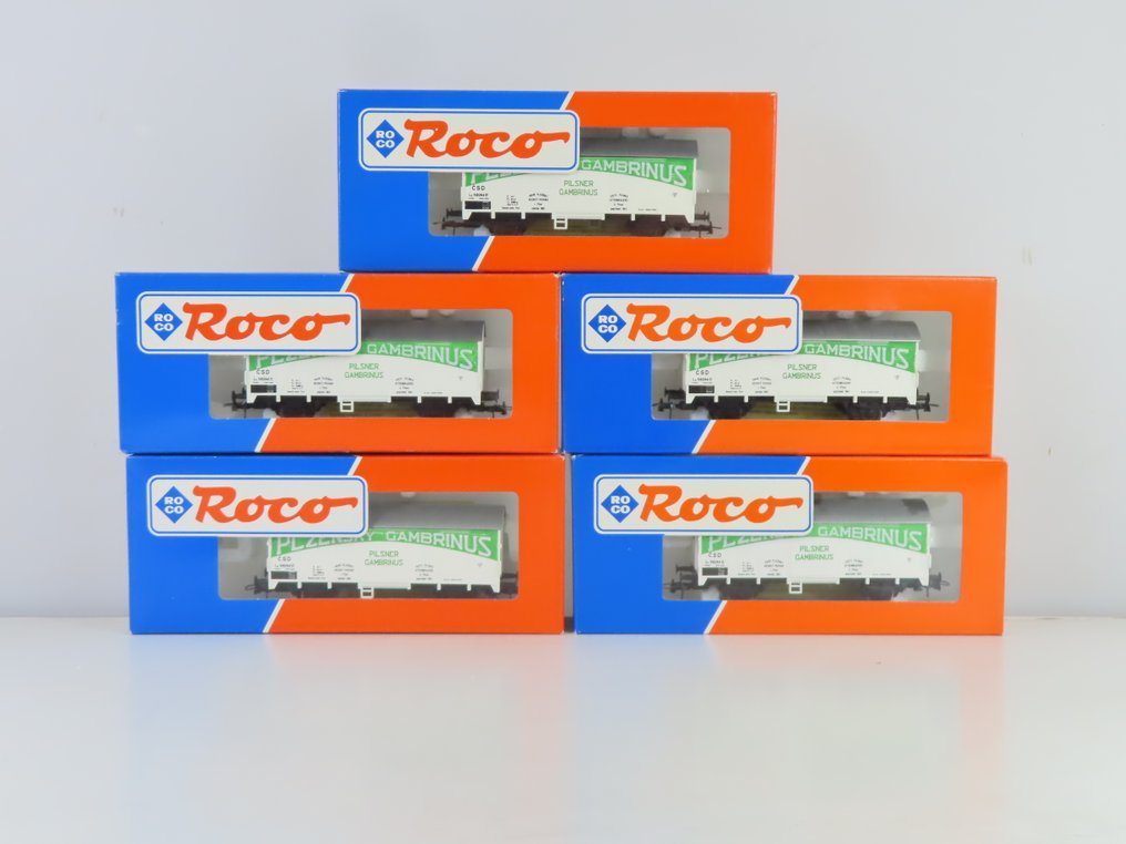 Roco H0 - 48045 - Modelltog godsvogn (5) - 5 lukkede vogner, type Lp - CSD #3.2