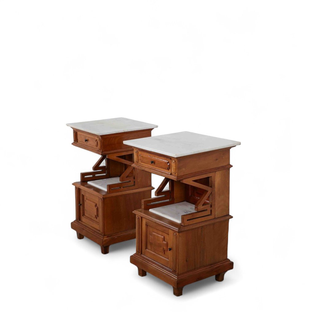 Szafka nocna - Dąb, Marmur #1.0