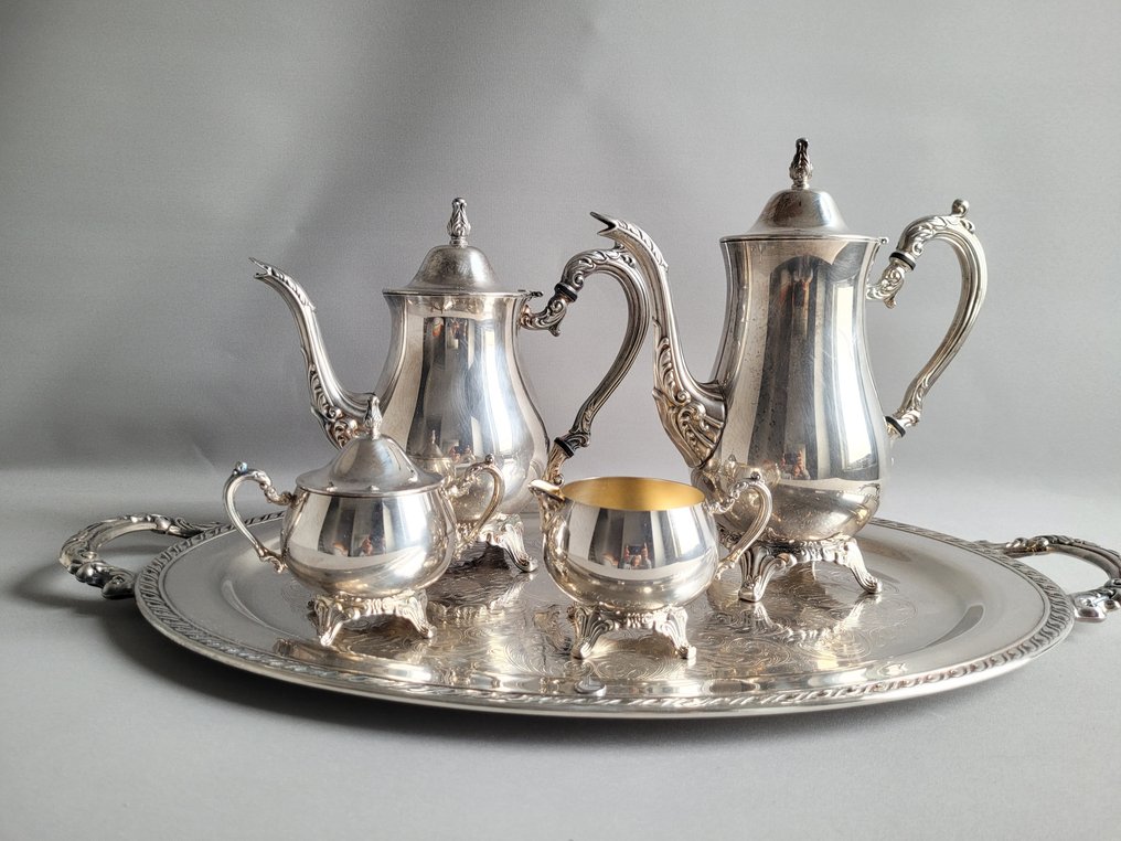 Kávé- és tea szervírozás (5) - Ezüstözött, Sárgaréz - { #1.0