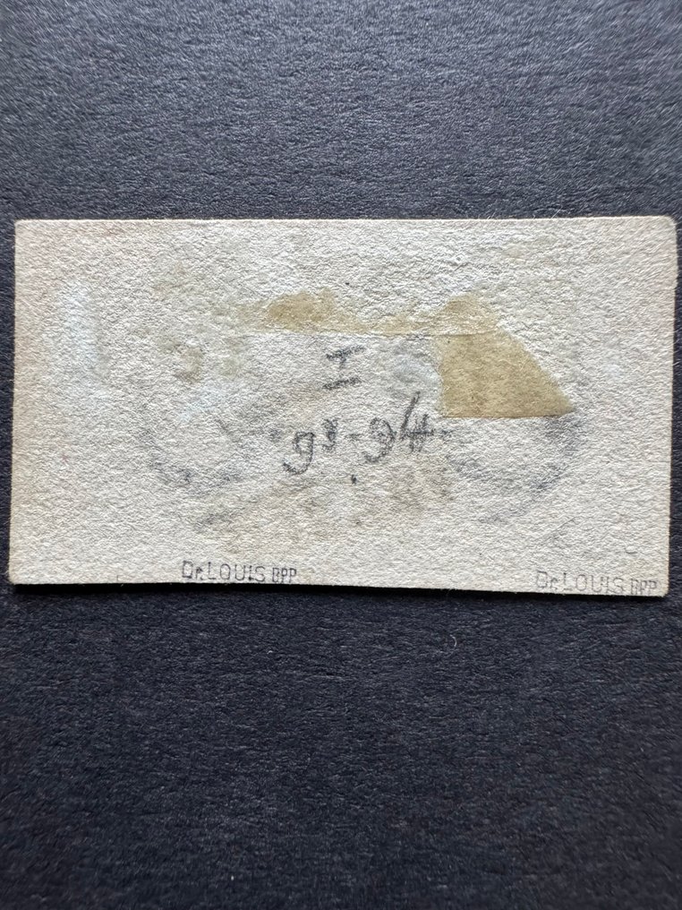 Netherlands 1852 - King William III in a pair with hemisphere Tiel A. - NVPH 1b #1.0