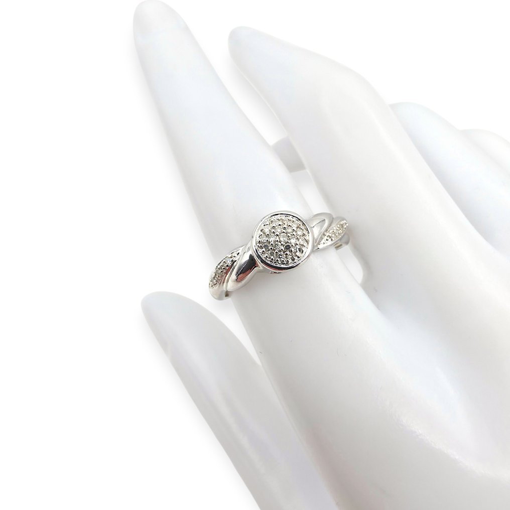 Sem preço de reserva - Anel Prata - Diamantes (Certificados) #4.3