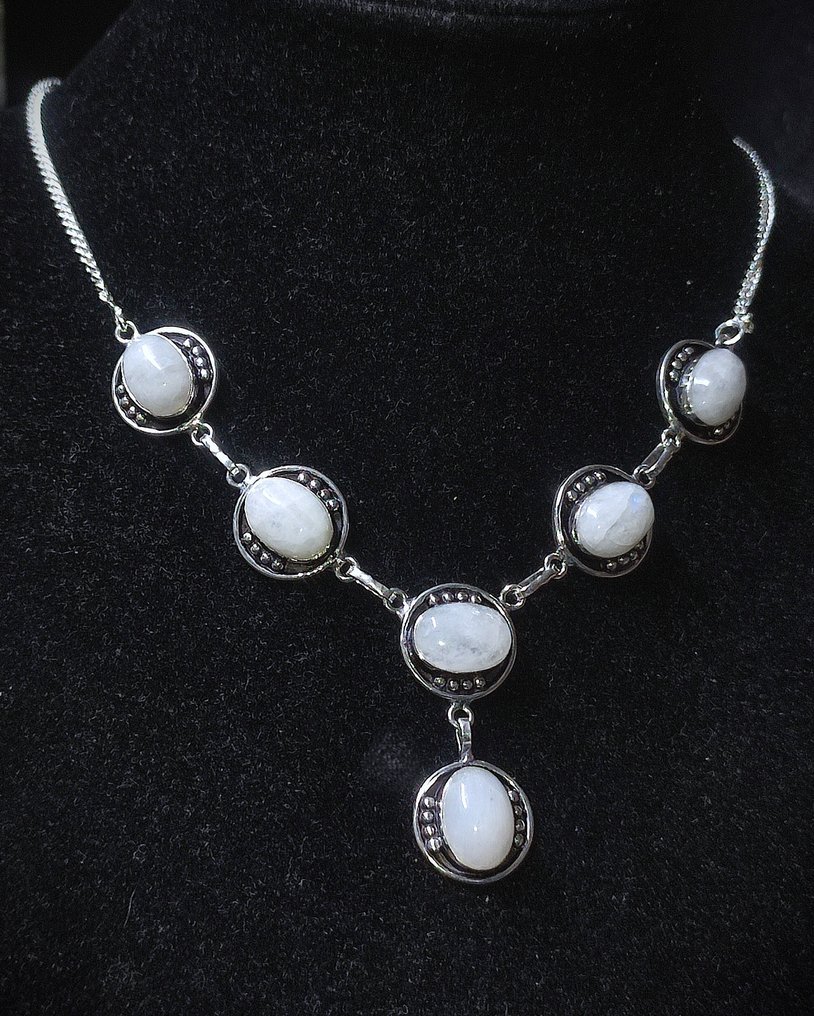 Preço Sem Reserva Colar de Pedra da Lua Lindo de Prata 925 Artesanal Frete Grátis - Colar #1.0