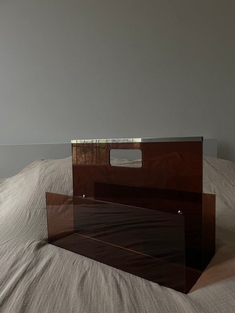 Roche Bobois - 杂志架 - 丙烯酸树脂, 铬 - 复古杂志架 #1.0