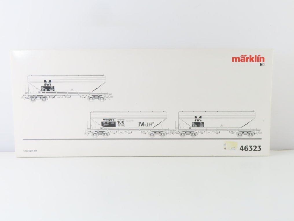 Märklin H0 - 46323 - Zestaw modeli wagonu towarowego (1) - 3-częściowy zestaw wagonów towarowych Silo 'Millet' - SNCF #1.0