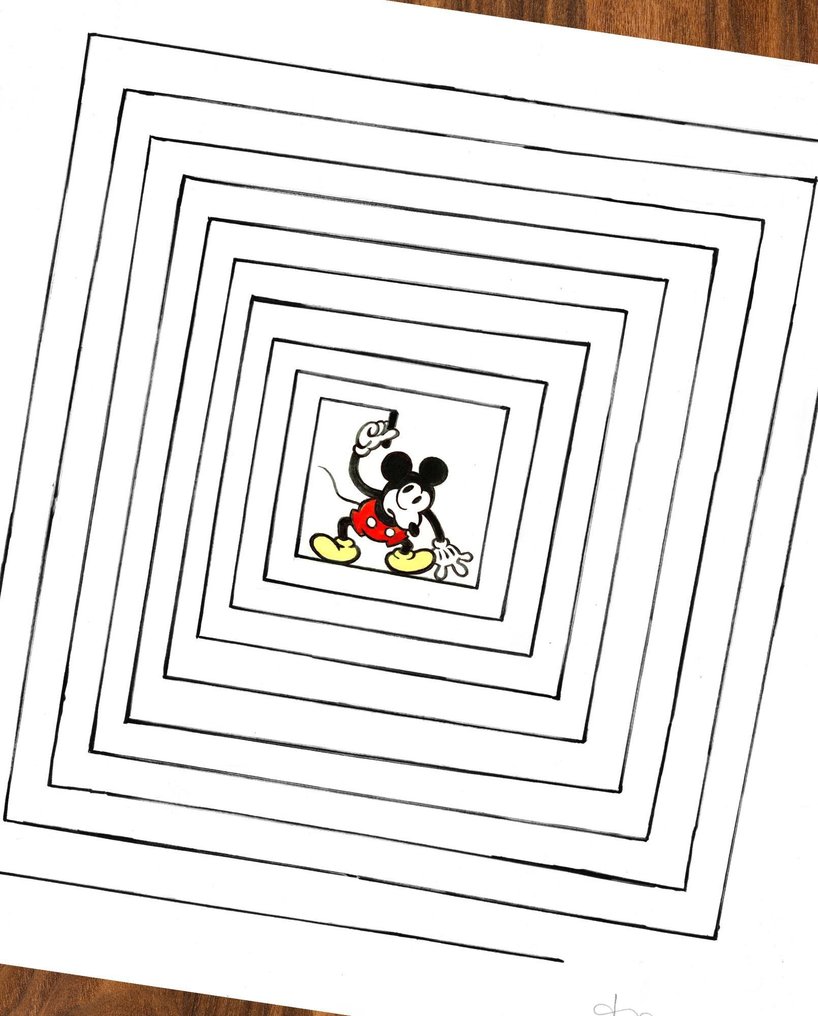 Tony Fernandez Peinture originale - Mouse in a Maze – Hand Signed #1.0