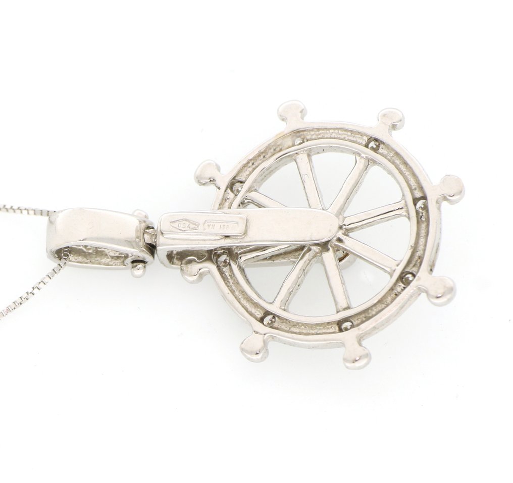 Sem preço de reserva - Colar com pingente - 18 K Ouro branco -  0.11ct. tw. Diamante (Natural)  - Diamante #3.2