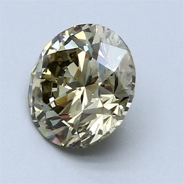 没有保留价 - 1 pcs 钻石 (天然色彩的) - 1.58 ct - 圆形 - Fancy 稍帶棕色的, 稍帶綠色的 黄色 - SI1 微内含一级 - 国际宝石研究院(IGI) #3.2