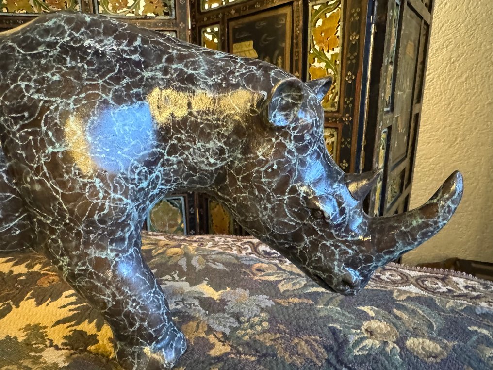 Γλυπτό, Imposante Neushoorn - 26 cm - Μπρούντζος #3.2
