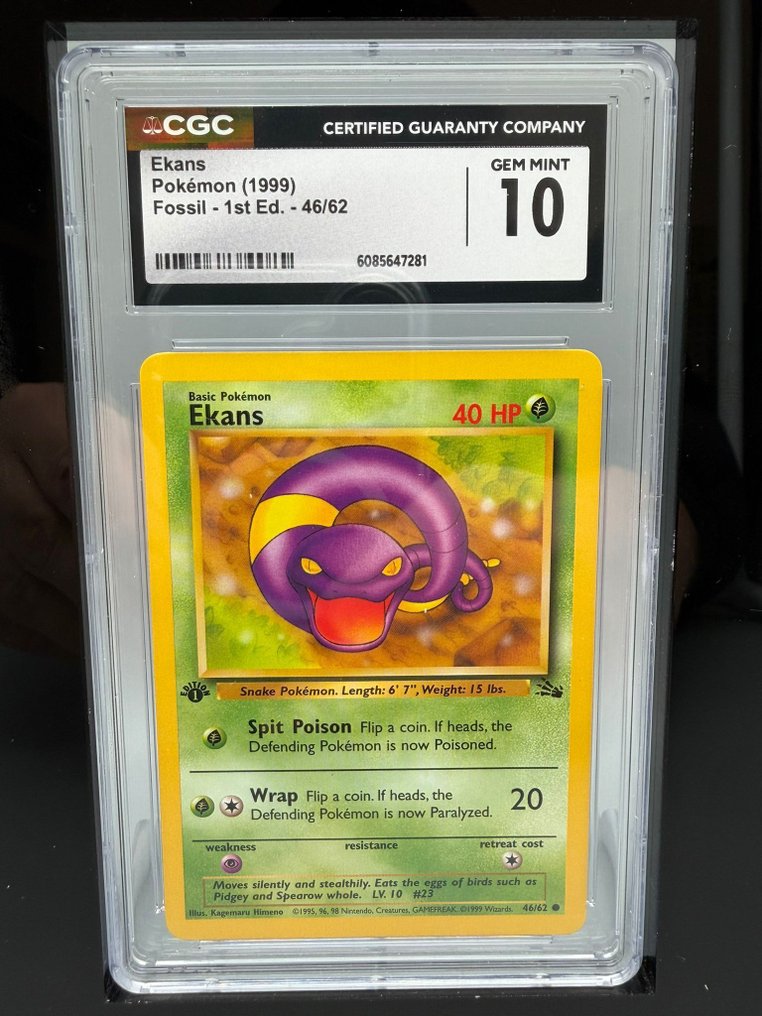 Pokémon Graded card - Ekans 初版 - CGC 10 - WOTC - Fossil #1.0