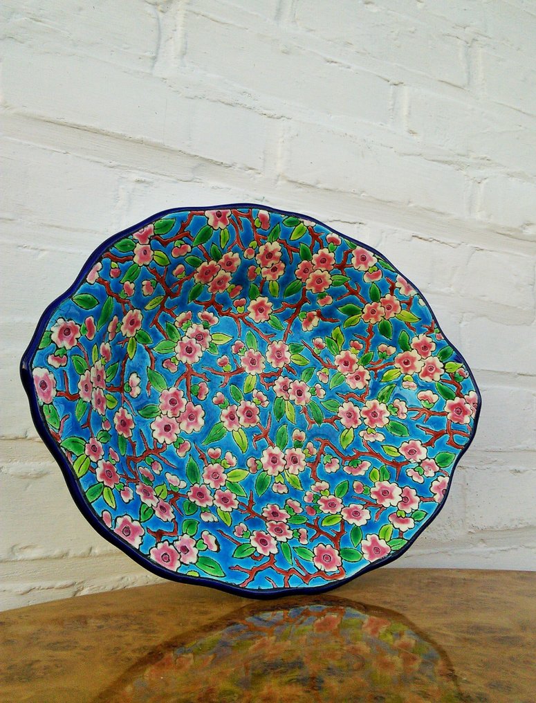 Longwy - 面包篮 - 搪瓷浮雕装饰苹果花 - 搪瓷, 陶瓷 #3.2