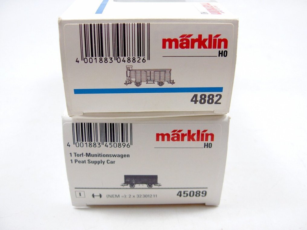 Märklin H0 - 4882 45089 - Ensemble de wagons de marchandises pour trains miniatures (2) - 2 wagons inutilisés. - K.Bay.Sts.B #1.0